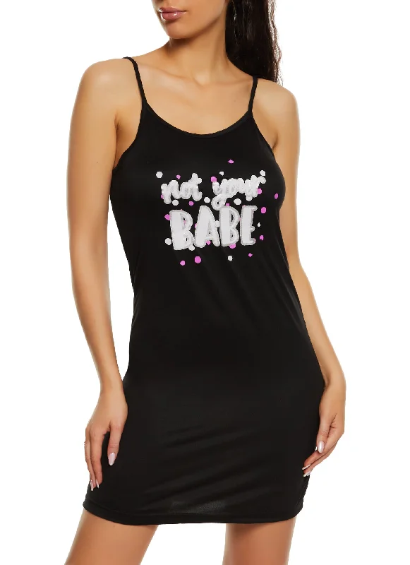 Not Your Babe Cami Nightgown with Robe