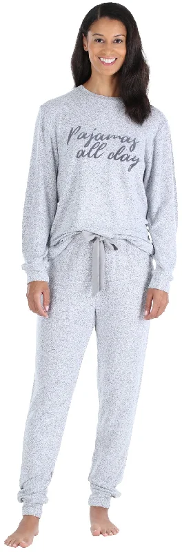 bSoft Women’s Slouchy Lightweight Soft Knit Pullover and Jogger Pants Pajama Set