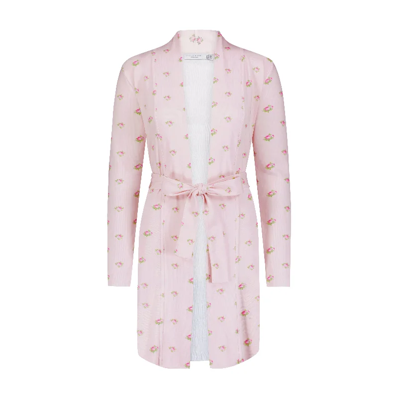 Polkadot PINK VINTAGE ROSE Print Cardigan ROBE