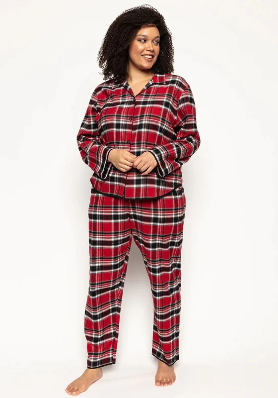 Cyberjammies Windsor Brushed Check Pyjama Bottoms, Red