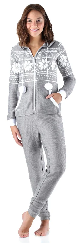 Frankie & Johnny Women’s Brushed Fleece Ribbed Non-Footed Onesie Pajama