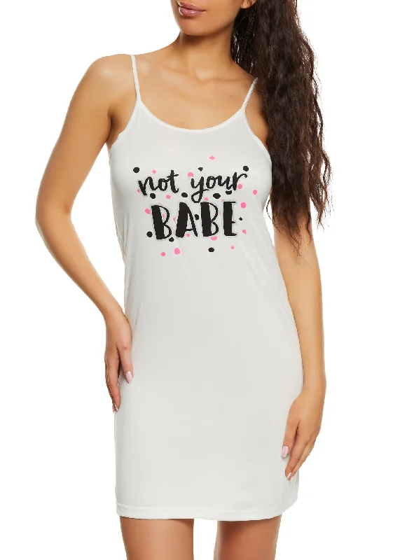 Not Your Babe Cami Nightgown with Robe