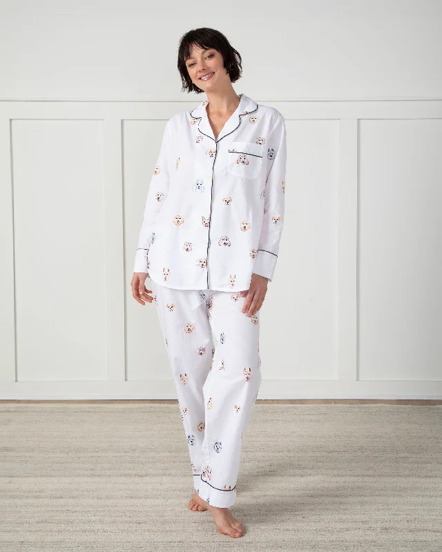 Happy Hounds - Petite Long PJ Set - Cloud