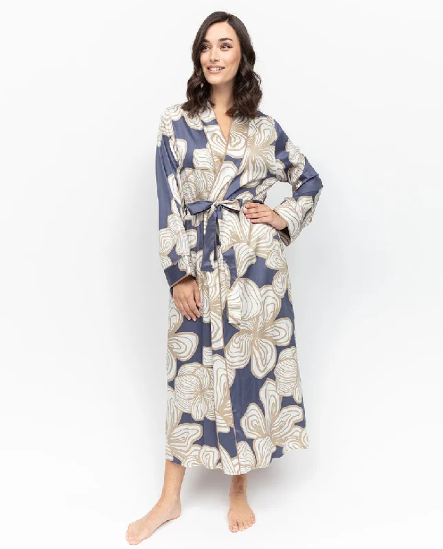 Hyde Park Floral Print Long Dressing Gown