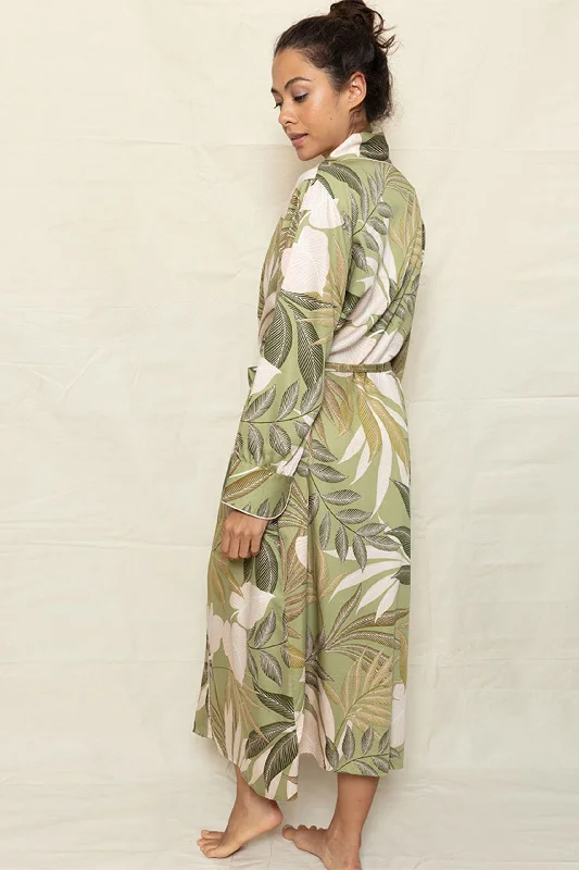 Richmond Leaf Print Long Dressing Gown