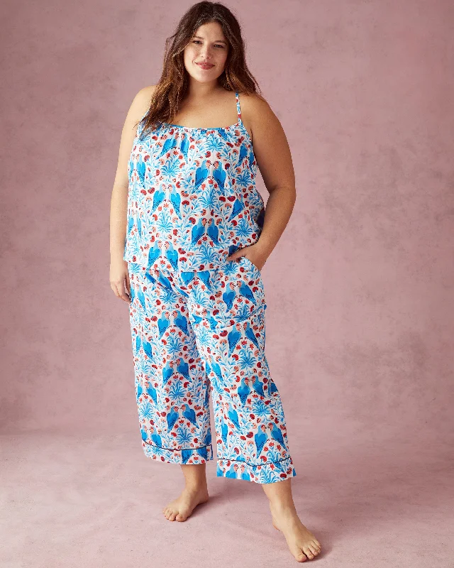 Lovebirds - Cami Cropped Pants Set - Blue Cloud