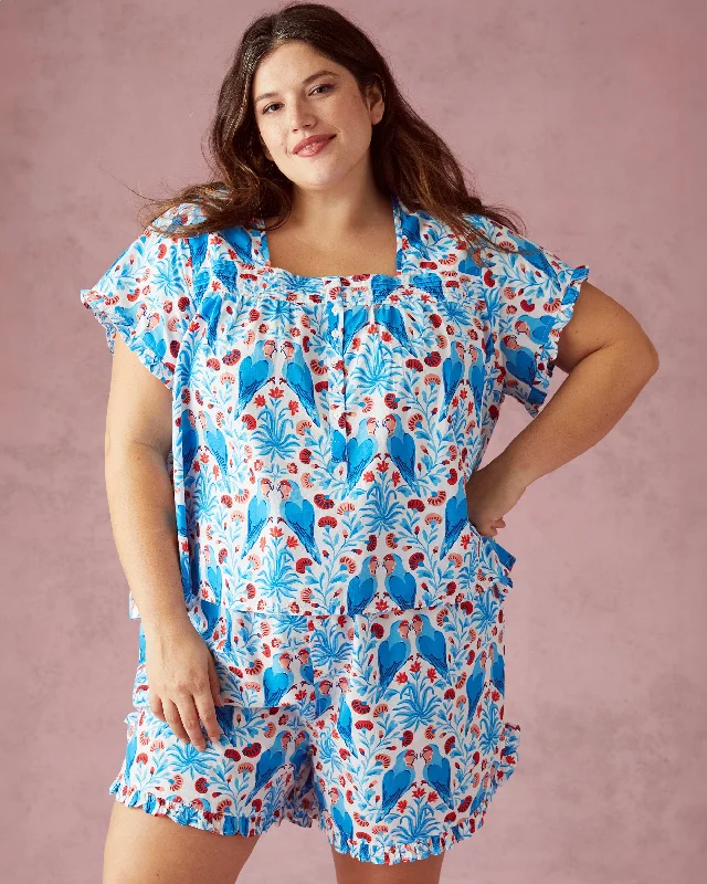 Lovebirds - Pintuck Short Set - Blue Cloud