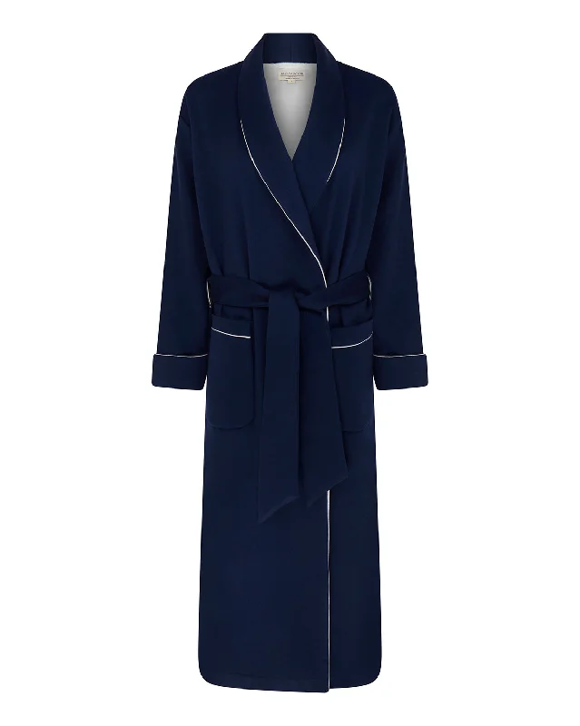 Women's Cashmere Robe - Navy