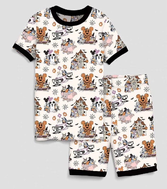 [Pre Sale] Magic Halloween Haunted Pups - Bamboo Short Sleeve Short Lounge Set EST SHIP LATE AUG