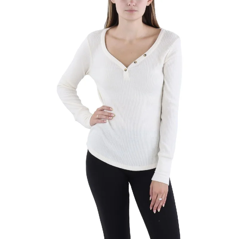 P.J. Salvage Womens Ribbed Long Sleeve Sleep Shirt