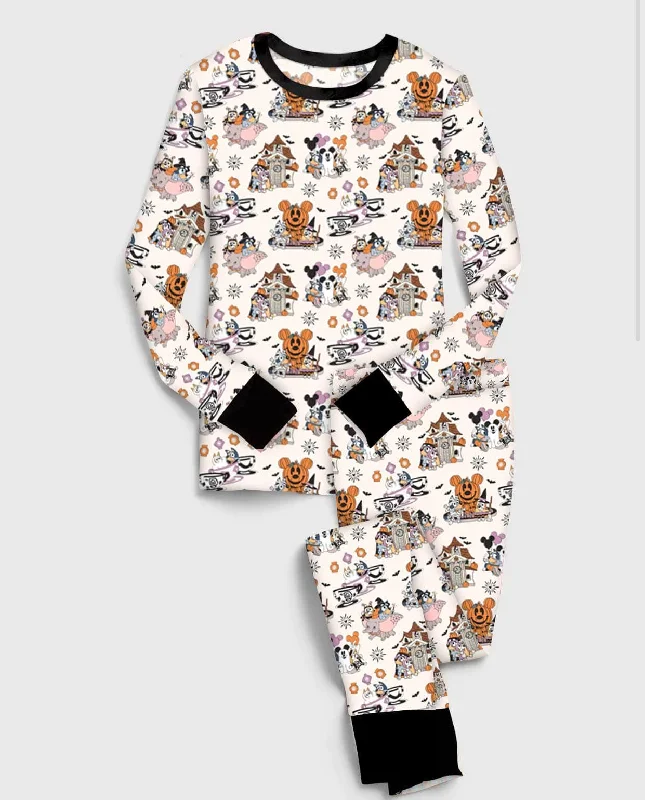 [Pre Sale] Magic Halloween Haunted Pups - Bamboo Long Sleeve Lounge Set EST SHIP LATE AUG