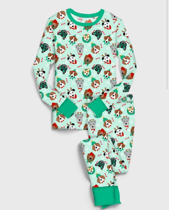 [Pre Order] Merry & Bright Festive Dogs - Bamboo Long Sleeve Lounge Set (EST SHIP LATE OCT)