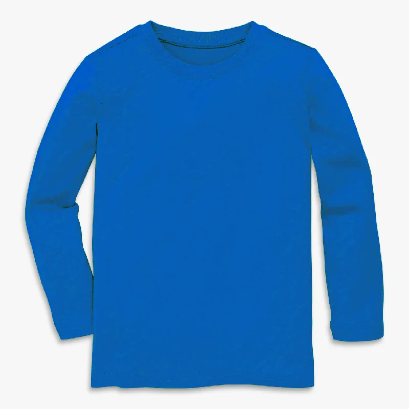 [Pre Order] Merry & Bright Santa Stitch Solid Blue - Adult Unisex Bamboo Long Sleeve Lounge Shirt (EST SHIP LATE OCT)