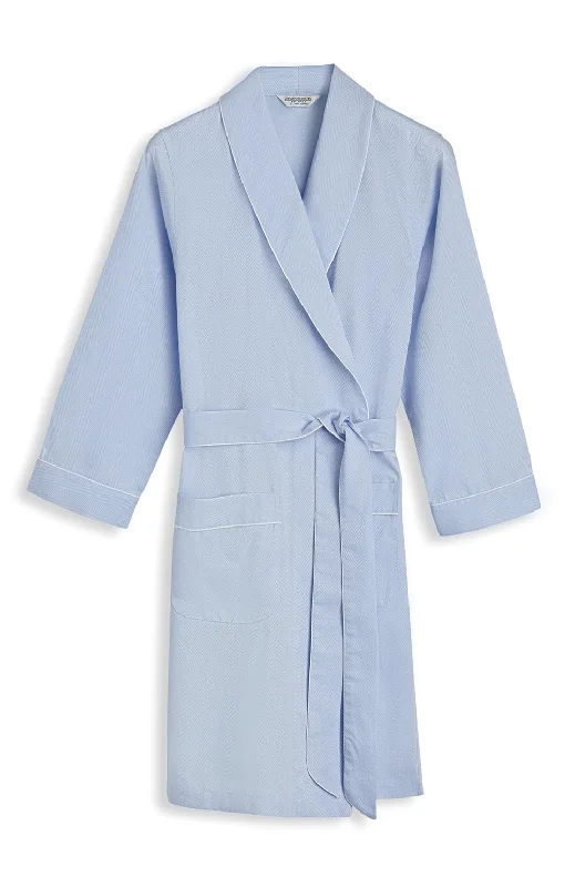 Women's Jacquard Short Dressing Gown - Blue