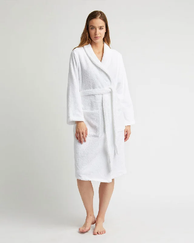 Unisex Cotton Towelling Robe - White