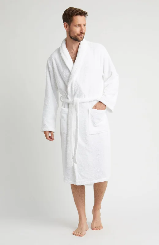 Unisex Cotton Towelling Robe - White