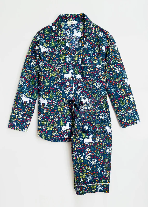 Unicorn's Garden - Long Sleep Set - Indigo