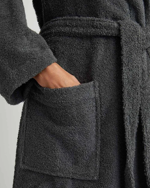 Unisex Cotton Towelling Robe - Charcoal