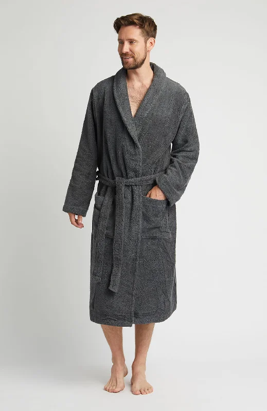 Unisex Cotton Towelling Robe - Charcoal