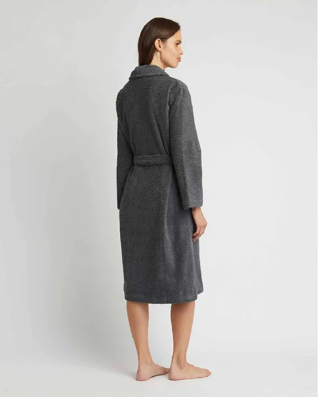 Unisex Cotton Towelling Robe - Charcoal