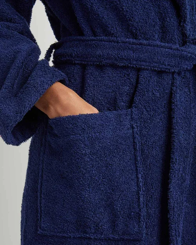 Unisex Cotton Towelling Robe - Midnight