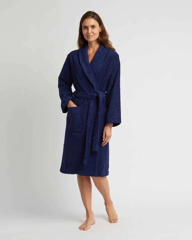 Unisex Cotton Towelling Robe - Midnight