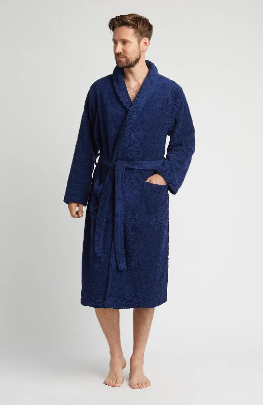 Unisex Cotton Towelling Robe - Midnight