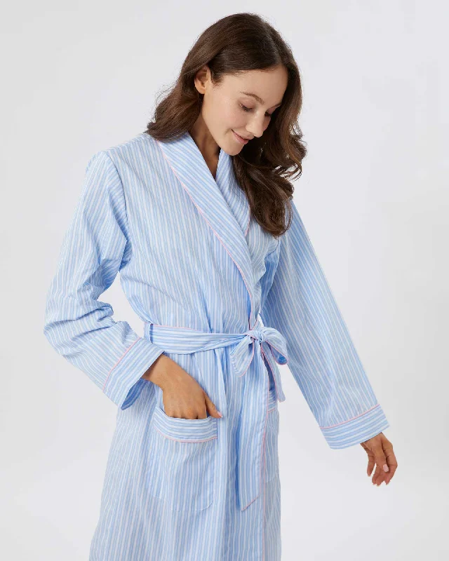 Women's Classic Cotton Dressing Gown - Lindley Stripe