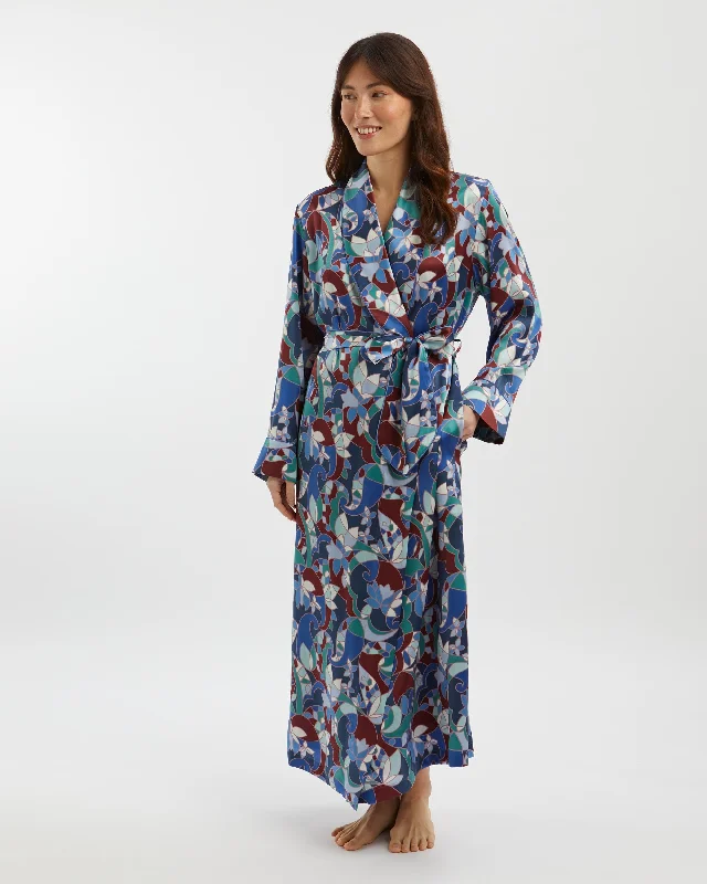 Women's Silk Dressing Gown - Chow's Paisley