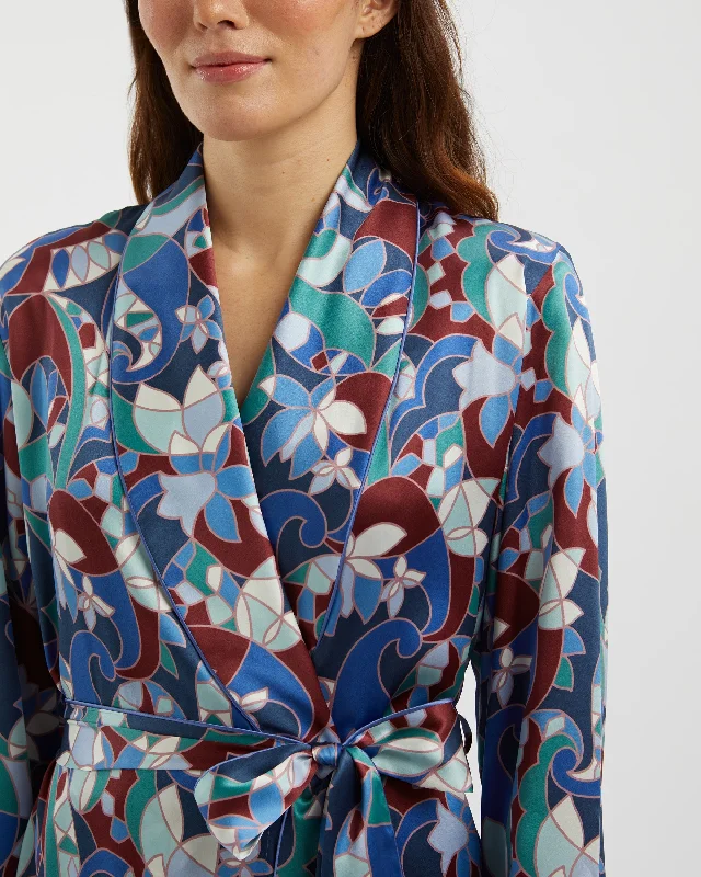 Women's Silk Dressing Gown - Chow's Paisley