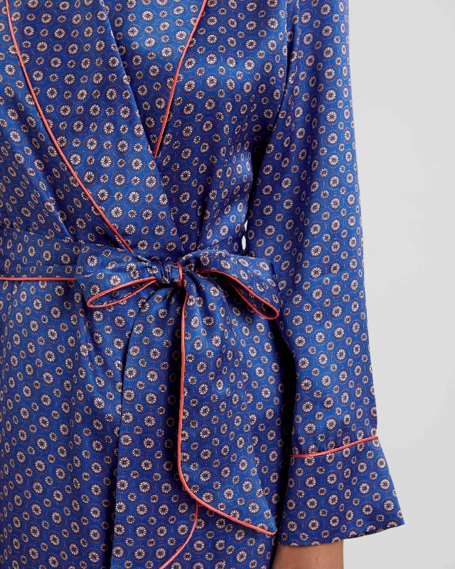 Women's Silk Dressing Gown - Theatre Royal Blue