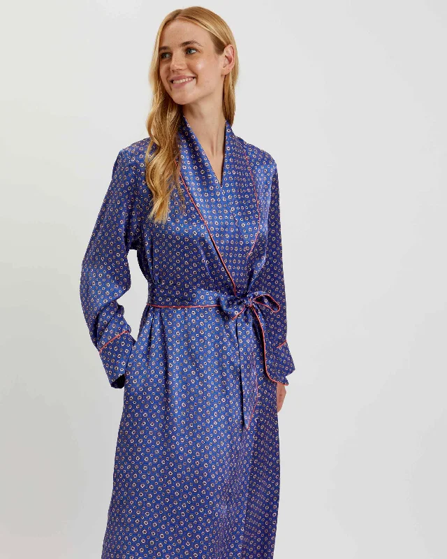 Women's Silk Dressing Gown - Theatre Royal Blue