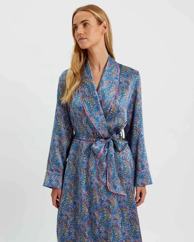 Women's Silk Dressing Gown - Tropical Prince